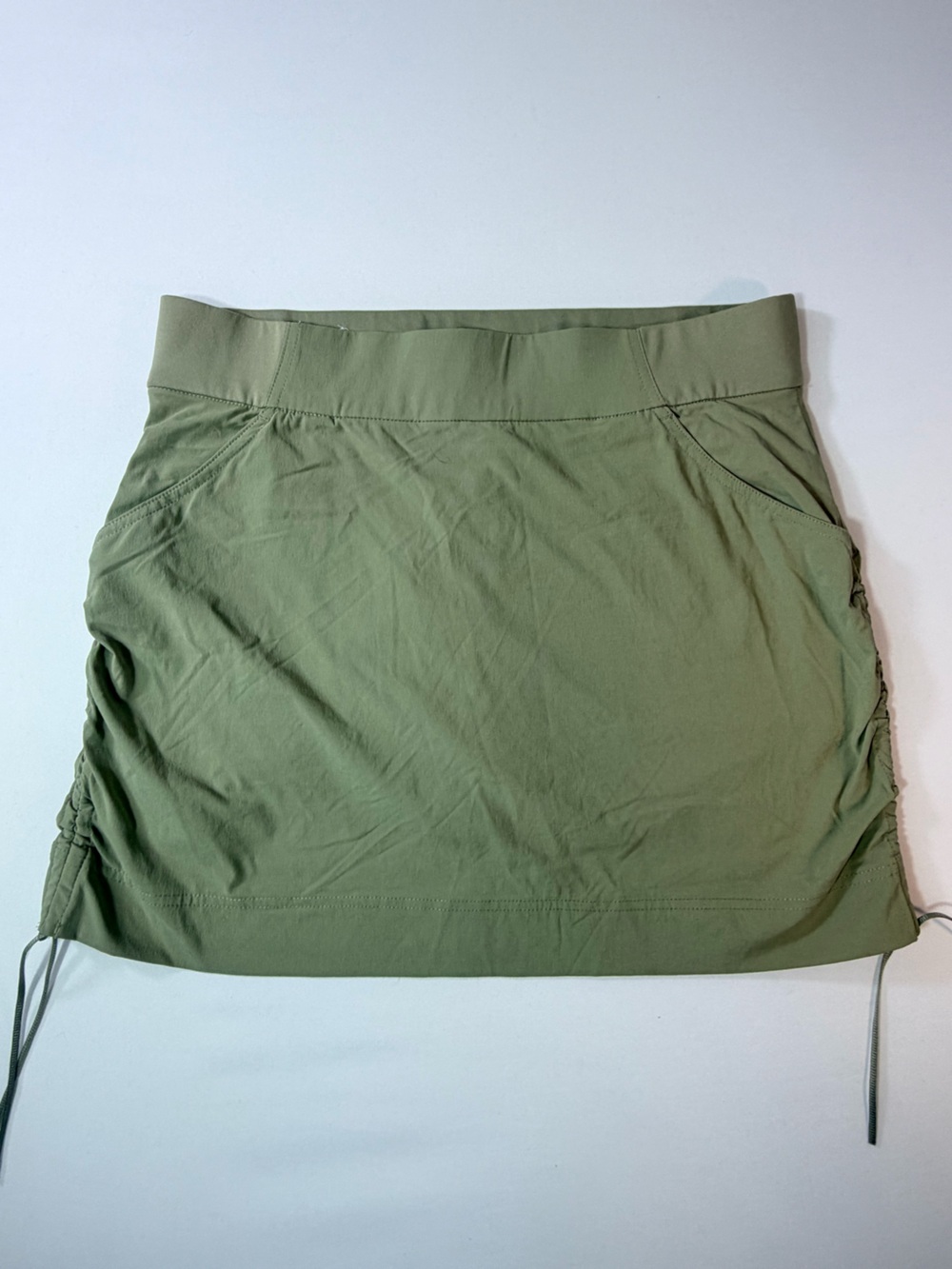 COLUMBIA OMNISHIELD Olive Green Skort Active Side Ties Tennis Sz Large